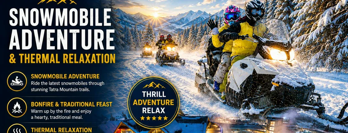 Snowmobile or quad ride and thermal pools day trip from Zakopane