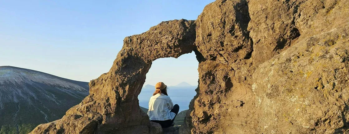 Trekking through volcanic landscapes on Vulcano Island