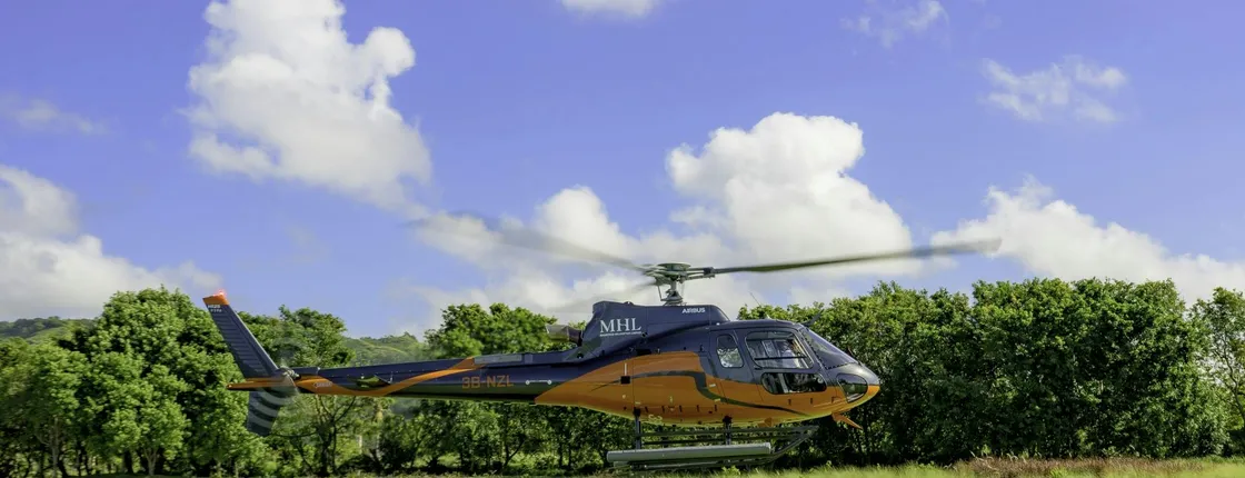 Mauritius scenic helicopter flight from International Airport