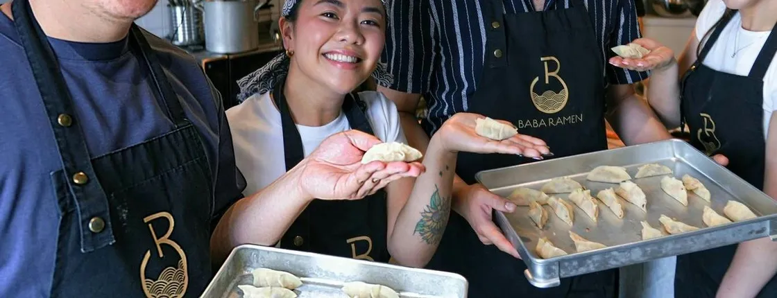 Vegetarian ramen and gyoza cooking class in Tokyo