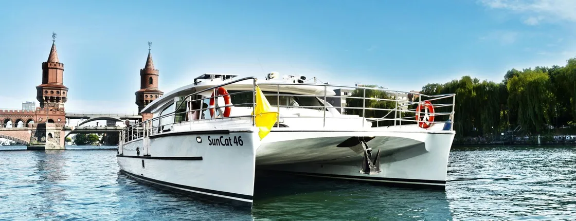 Solar-powered catamaran cruise on Berlin's Spree River