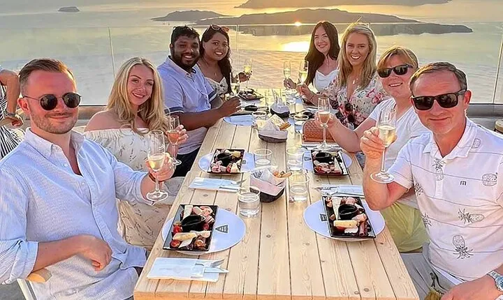 Santorini Wine Adventure with 12 Wine Tastings, Tapas and Sunset