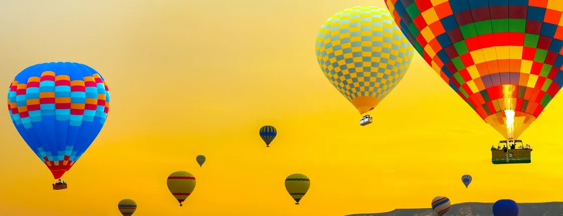 Hot air balloon flight over Cappadocia
