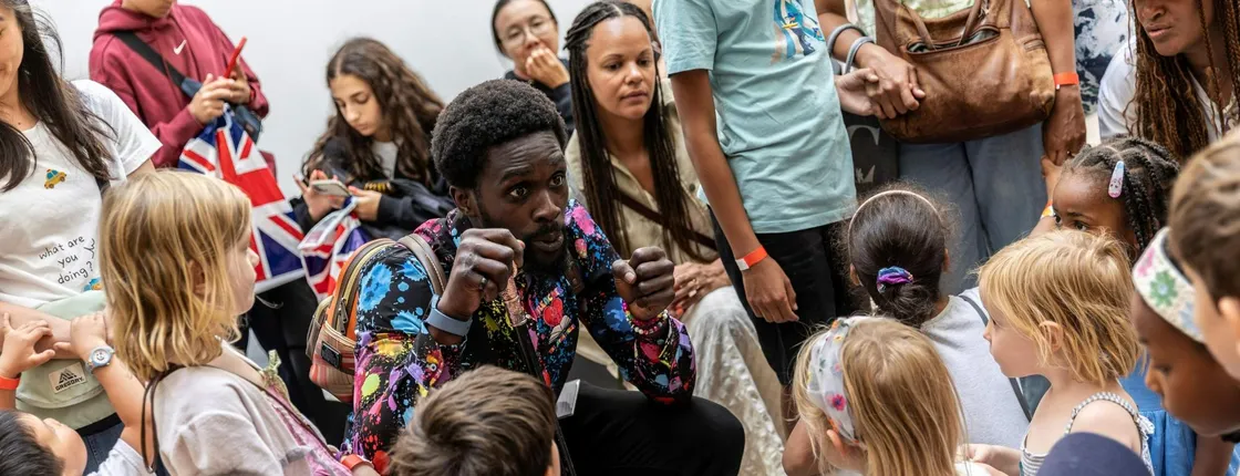 Guided children's art tour at the National Gallery of London