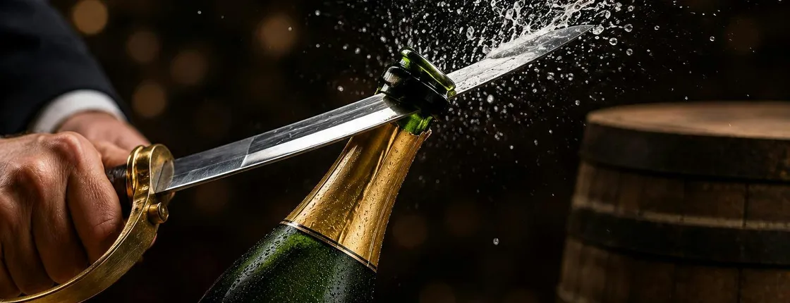 Champagne sabrage workshop with sabering diploma in Paris