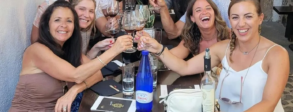 Santorini semi-private day wine tour with two wineries