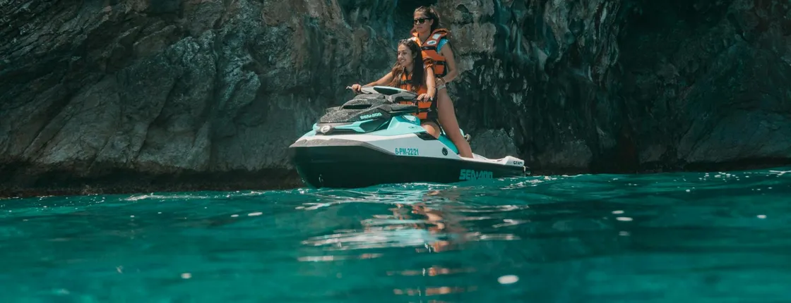 Cala en Basset and Cueva s'Argilau 1-hour jet ski tour