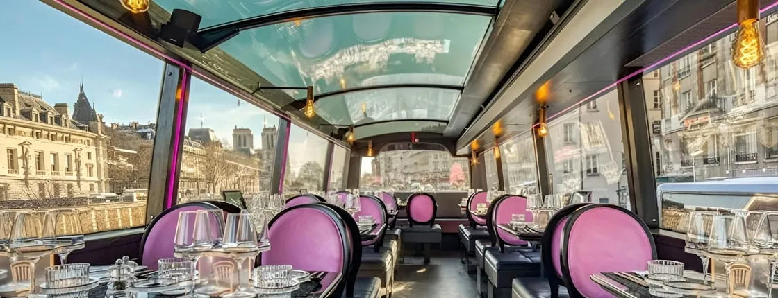 Paris panoramic bus tour with an on-board lunch from Champs-Elysées