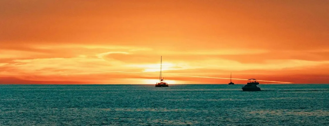 Private sailing catamaran cruise with meal in Santorini