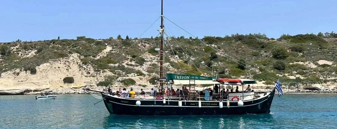 Boat Trip to Lindos with Swim Stops from Kolymbia Port