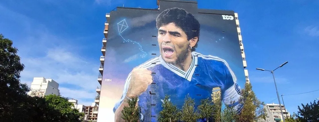 Messi and Maradona Argentine football legends graffiti tour