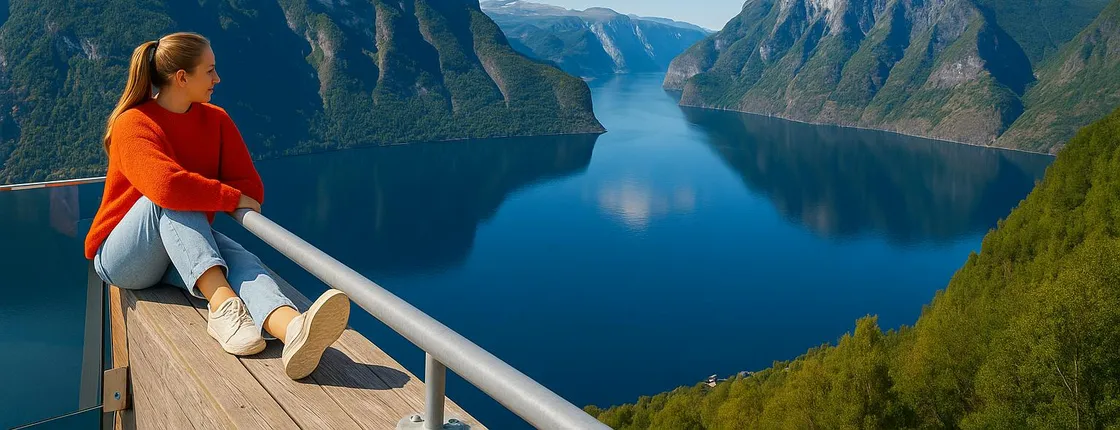 UNESCO fjord cruise with Flåm and Stegastein guided tour with lunch