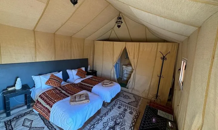 Luxury Camp in Merzouga Desert with Camel Trekking, Vehicule 4WD