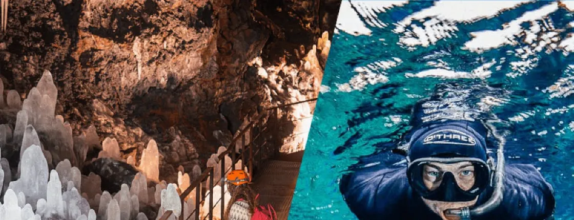Silfra Fissure snorkelling and lava tunnel combo