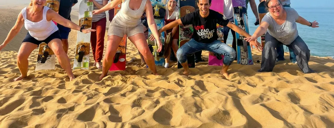 Sunset sandboarding adventure from Agadir with BBQ dinner