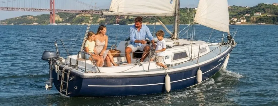 Sunset private yacht tour in Lisbon