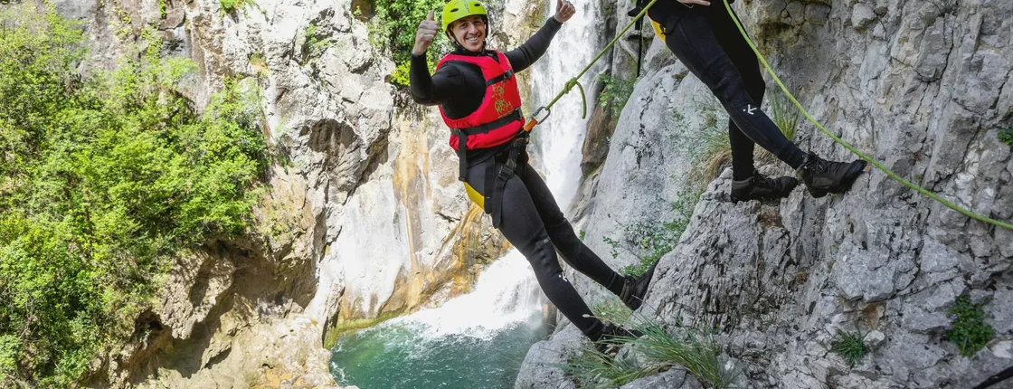 Extreme canyoning on the river Cetina