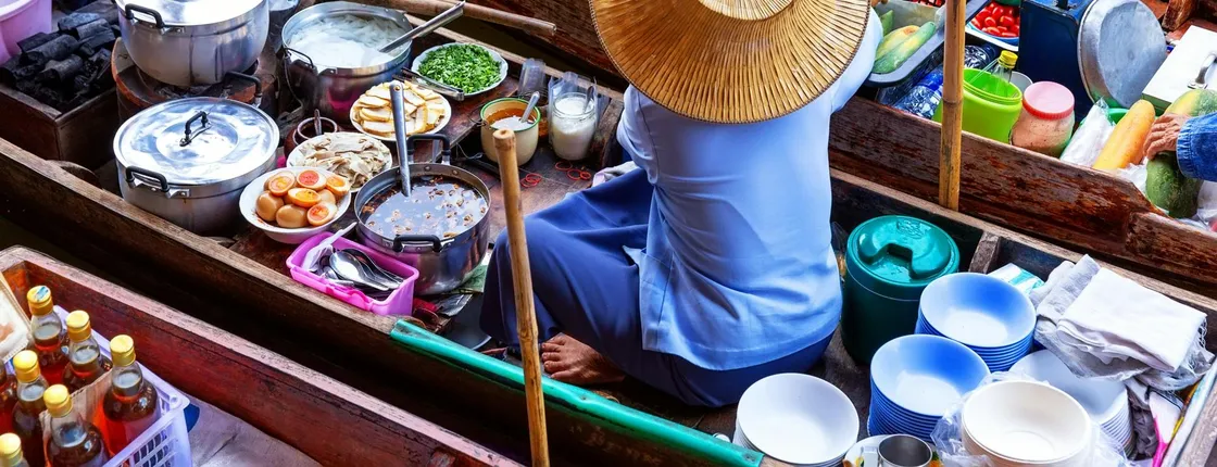 Full-day van charter to floating markets and Phetchaburi highlights