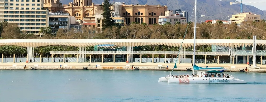 Night Catamaran Cruise with Live Music by Málaga Coast