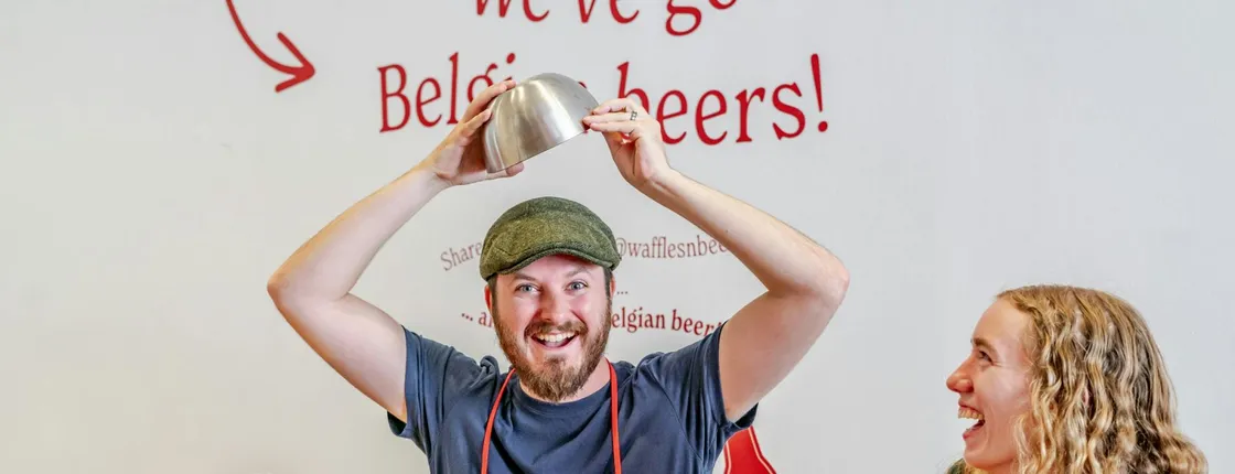 Belgian waffle making workshop and beer tasting in Brussels