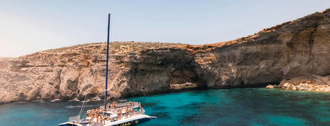 Malta and Blue Lagoon catamaran day trip with buffet lunch and drinks