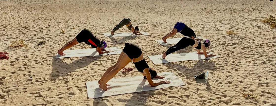 Sunset yoga experience in El Cotillo