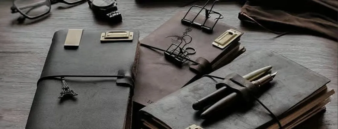 Leather notebook making workshop in Hanoi