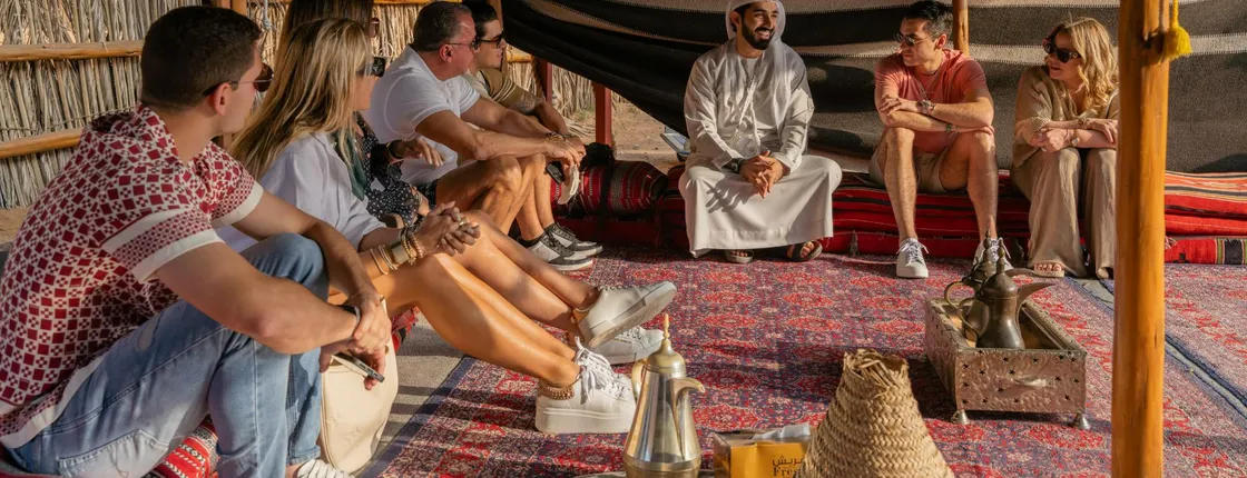 Story of Dubai tour via traditional trolley with traditional dinner