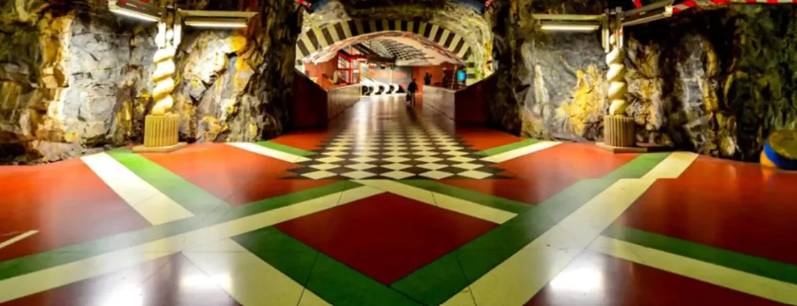 Stockholm subway system art and photo gallery tour