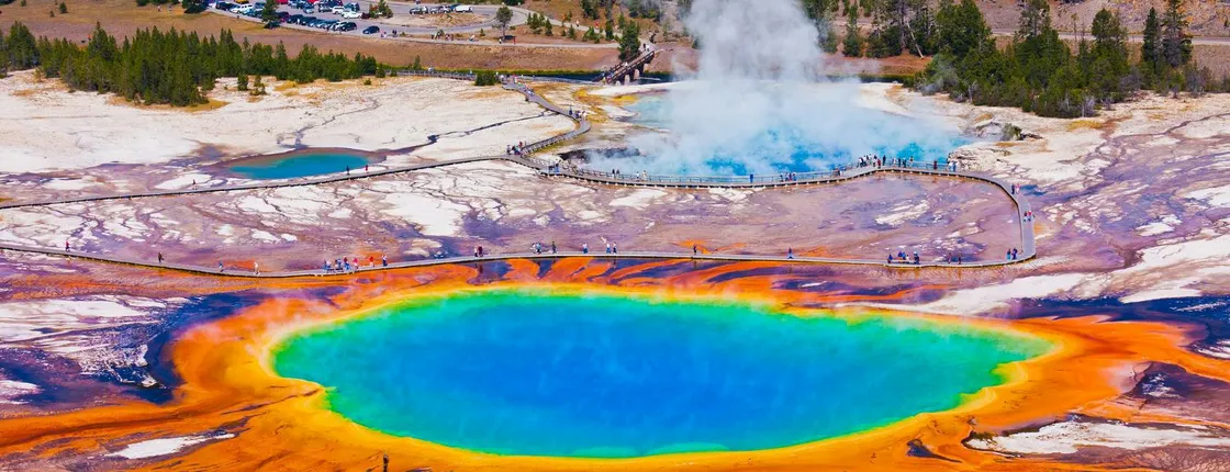Self-guided audio walking tour to Grand Prismatic Overlook