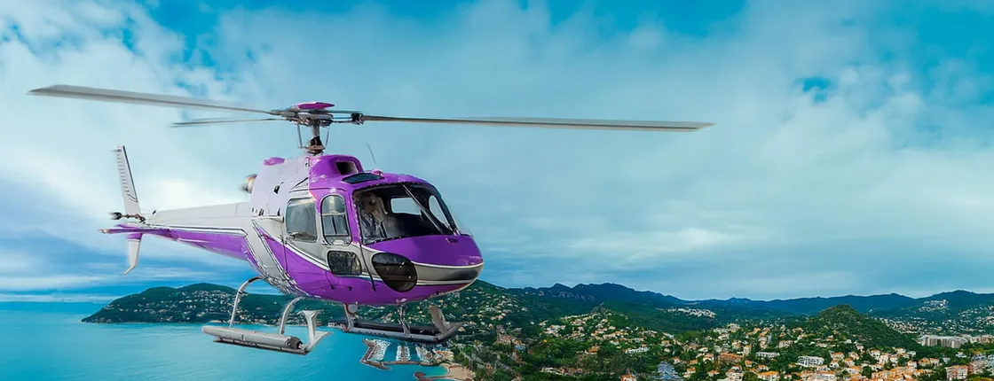 VIP one-way helicopter ride from Nice to Monaco, Cannes or St-Tropez