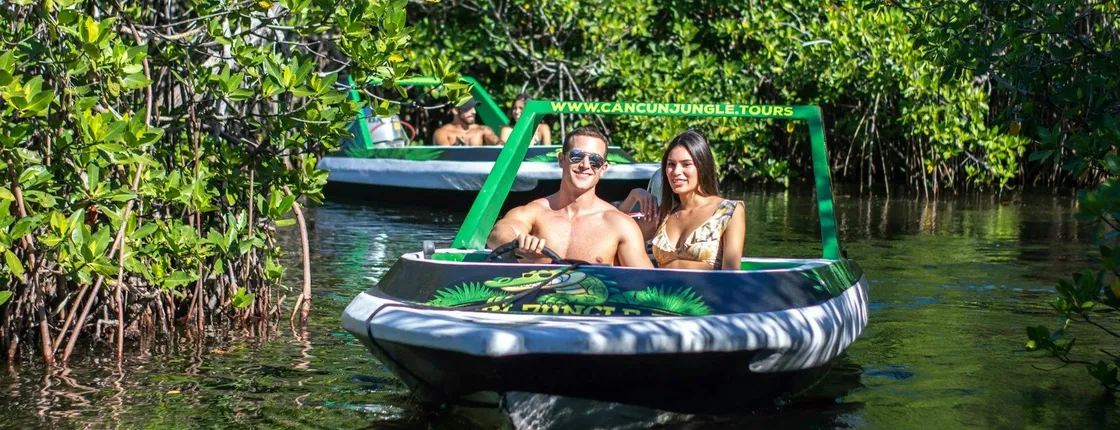 Jungle speedboat tours and snorkelling in Cancun