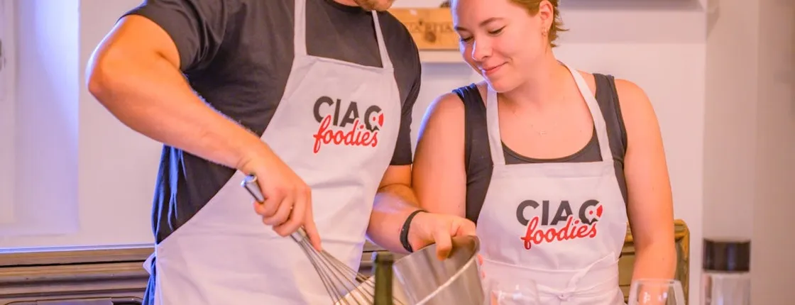 Express pasta and tiramisu cooking class with unlimited wine
