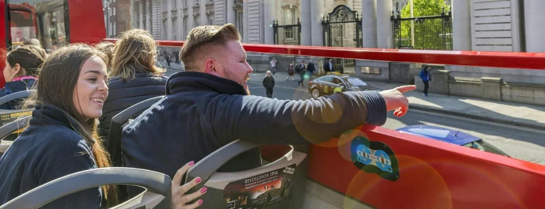 City Sightseeing hop-on hop-off bus tour with walking tour of Dublin