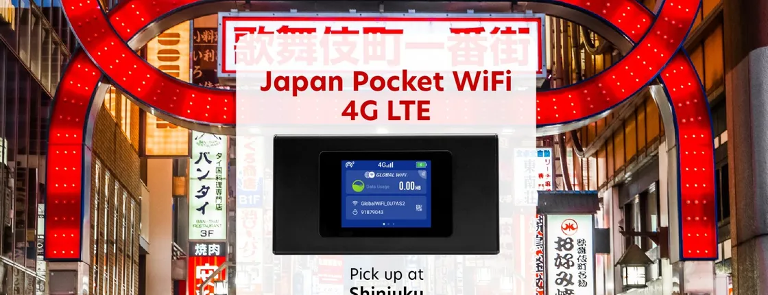 Japan mobile Wi-Fi rental, pick up in Shinjuku Tokyo