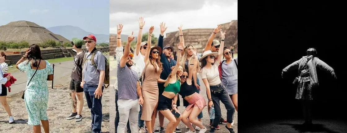 Teotihuacan experience with pyramids and pre-Hispanic cave visit
