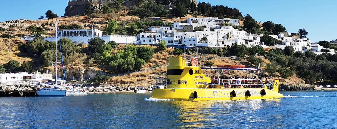 Hippo Submarine Cruise in Lindos with Navarone Bay Swim Ticket