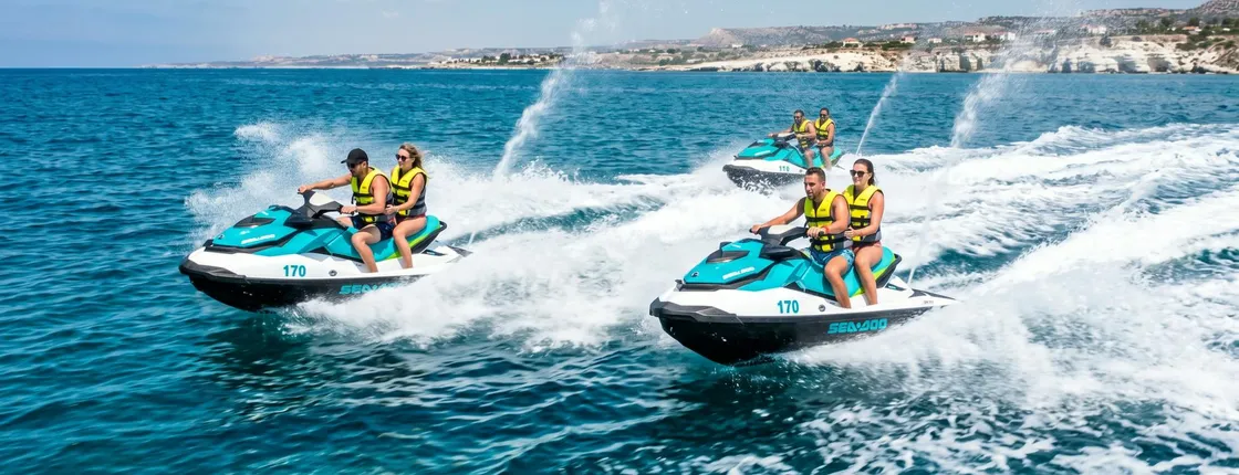 Protaras guided jet ski tour with snorkelling stop