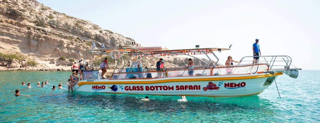 Gulf of Kefalos glass bottom boat tour with optional transfers