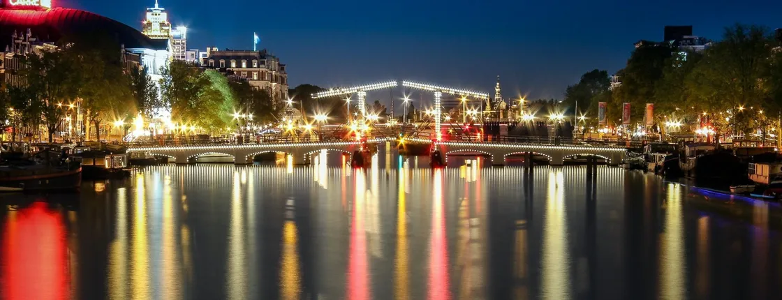 Boat tour through the Amsterdam Light Festival