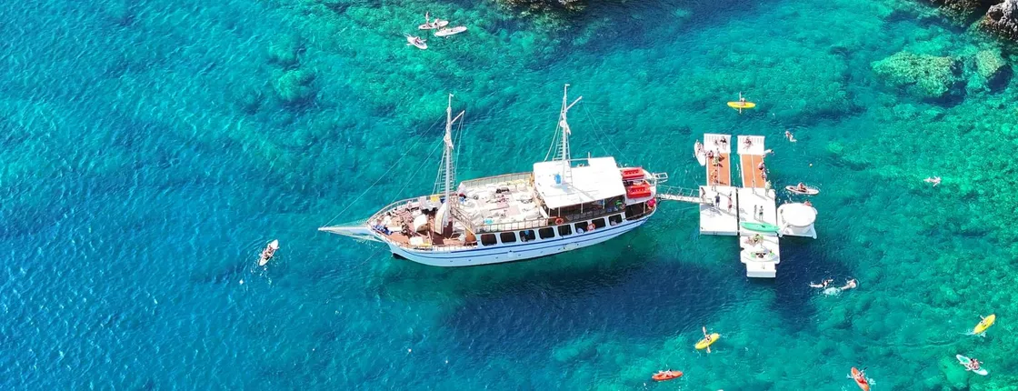 Rhodes boat trip with Fun Island and lunch with optional transfer