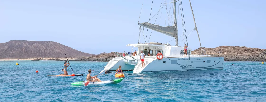 Luxury adults-only catamaran cruise from Corralejo with paella