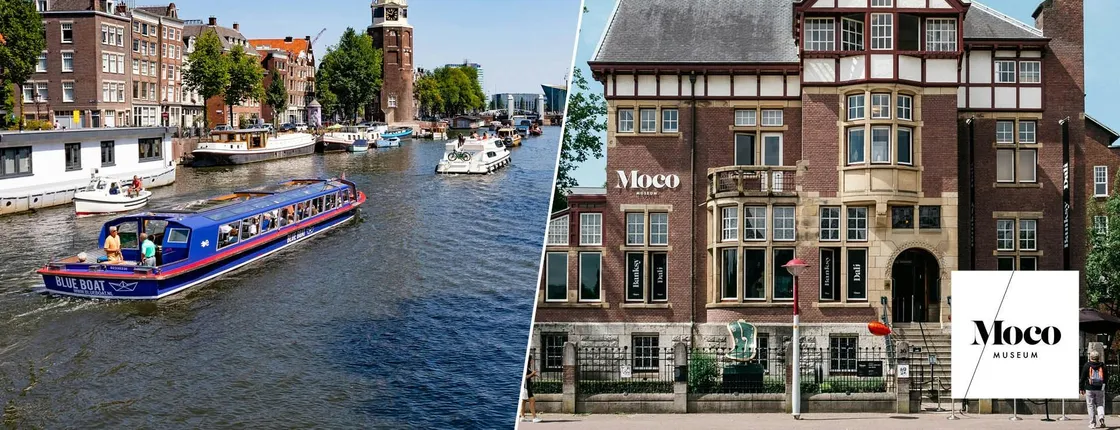 Amsterdam City Canal Cruise and Moco Museum Entrance Ticket