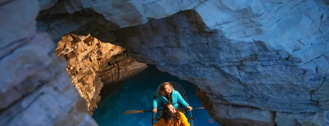 Half-day see-through kayak tour from Histria Beach