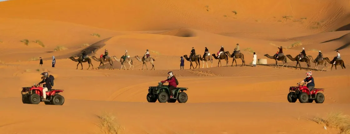 Agafay Desert experience with dinner, camel ride and quad bike