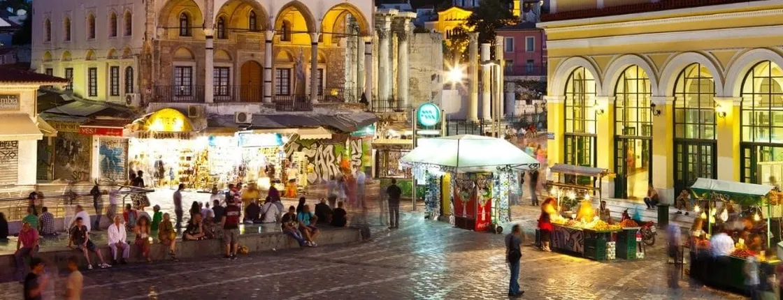Vibrant Athens night guided walking tour