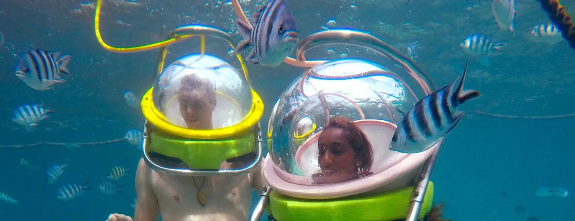 Walking under the sea in Mauritius