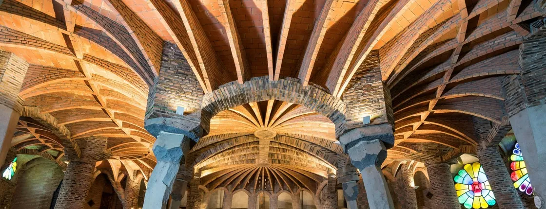 Colonia Güell Combinat entrance with audio guide + train ticket from Barcelona