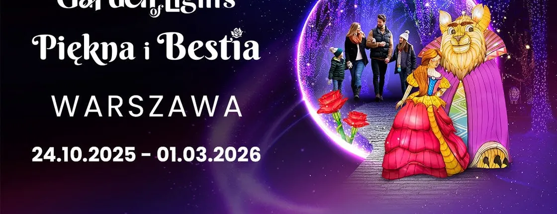 Beauty and the Beast Garden of Lights exhibition in Warsaw