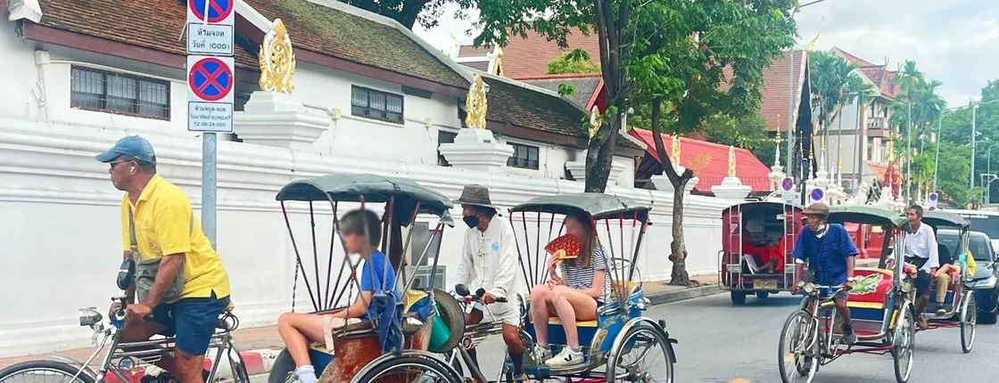 Explore Chiang Mai’s Old City with a charming trishaw ride
